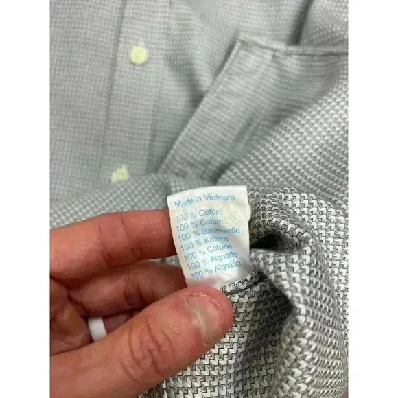 Twillory Non Iron Tailored Fit Geometric Button Up Shirt Men's 16 32/33 Gray - Picture 10 of 13